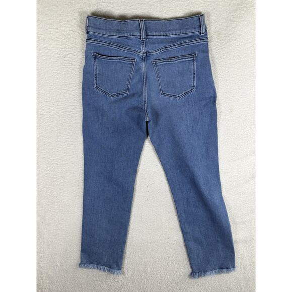 Theory Brand Jeans Womens 30x25 Blue Slim Straight Crop Medium Wash 5 Pocket - Picture 12 of 14